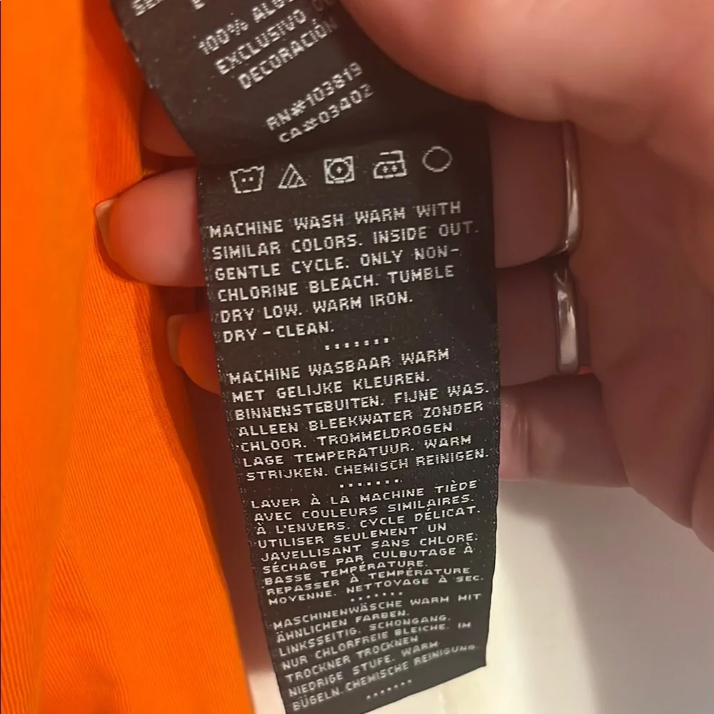 NWT Harley-Davidson Orange Longsleeve Henley Shirt with Button front Sz M - Picture 10 of 11